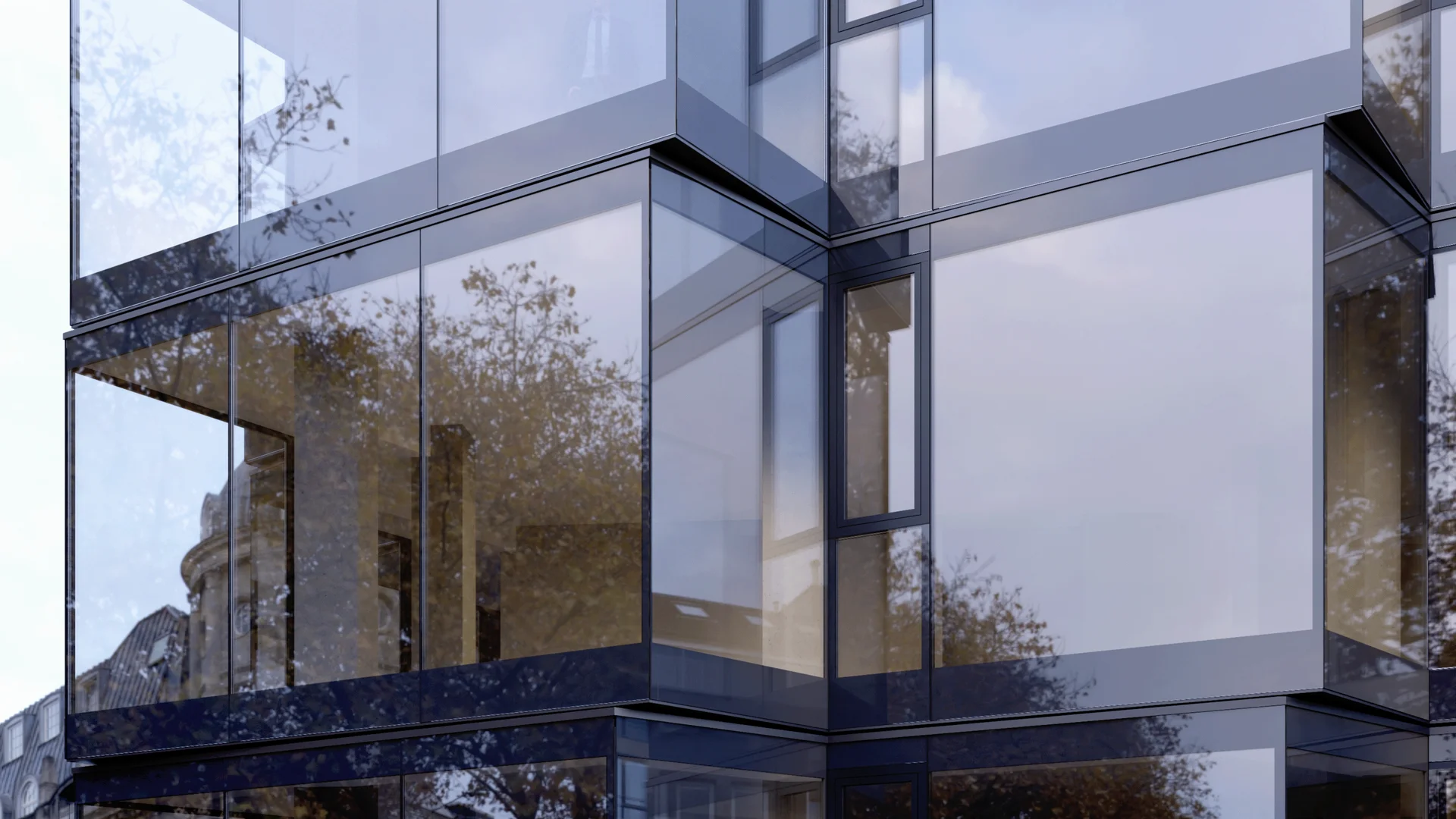 Frameless glass facade for residential complex - 1