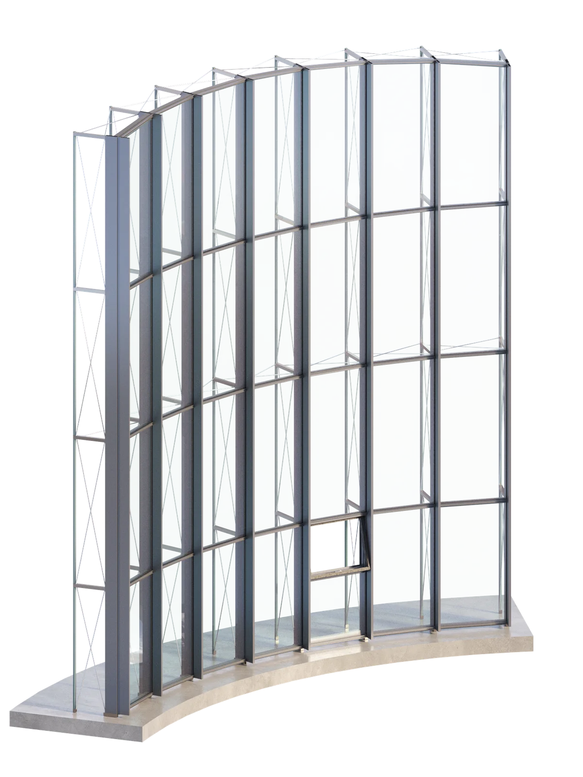 Curved curtainwall system