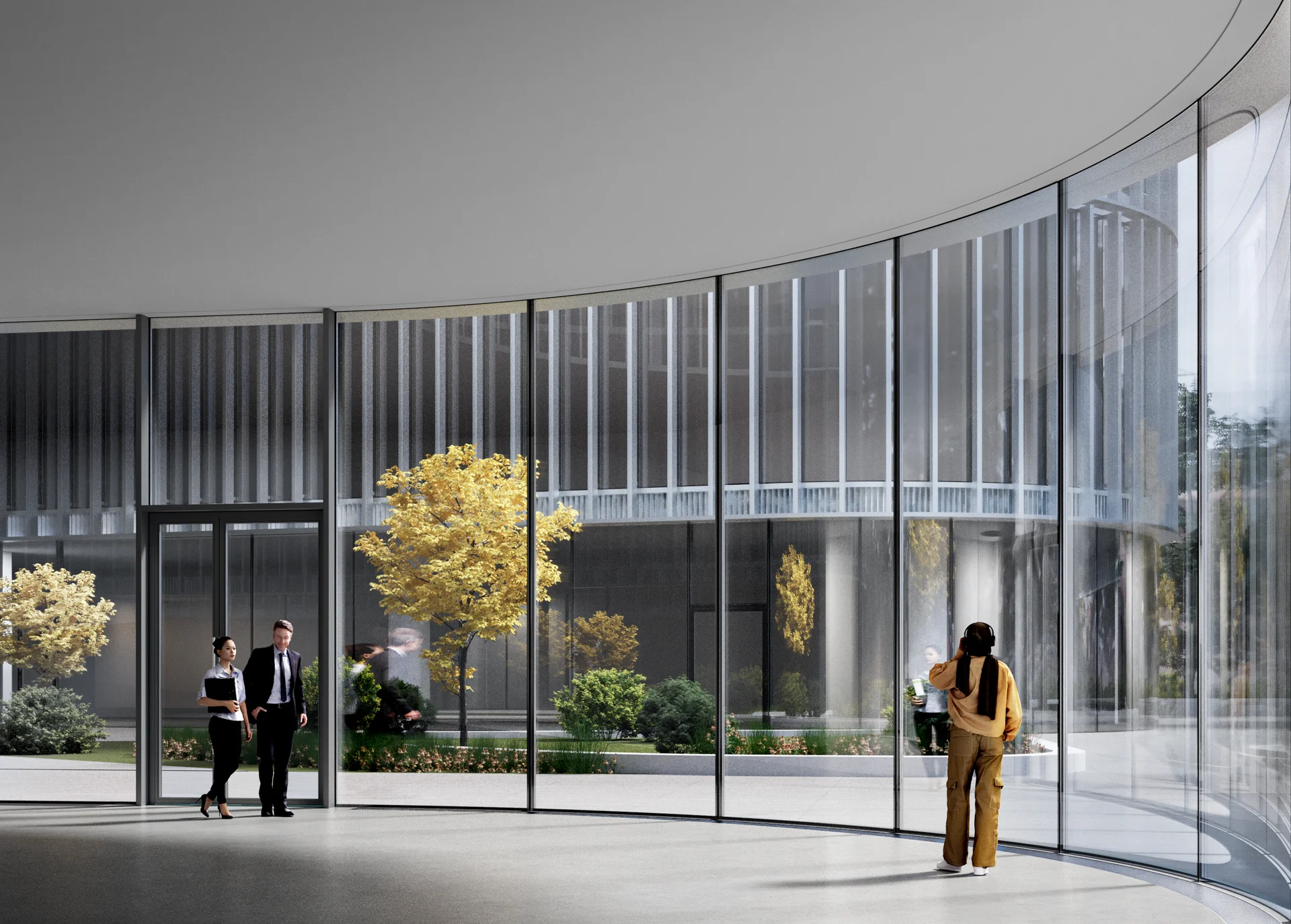 Curved frameless curtain wall - 2