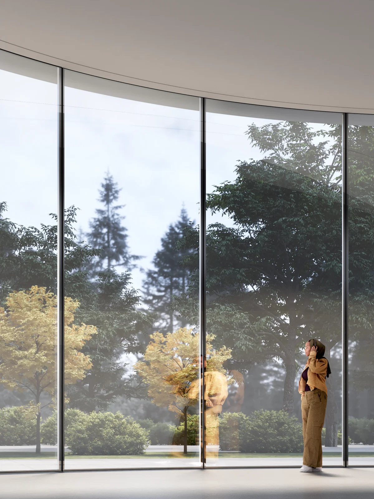 Curved frameless curtain wall - 3